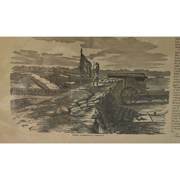 Taking Possession Yorktown Military 1800s Newspaper Early American Civil War - Picture 1 of 5